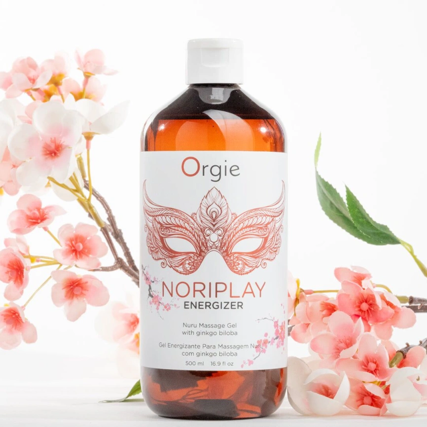 Гель для NURU-массажа Orgie – Noriplay Energizer (500 мл), экстракт гинкго билоба, защитная простыня фото 4
