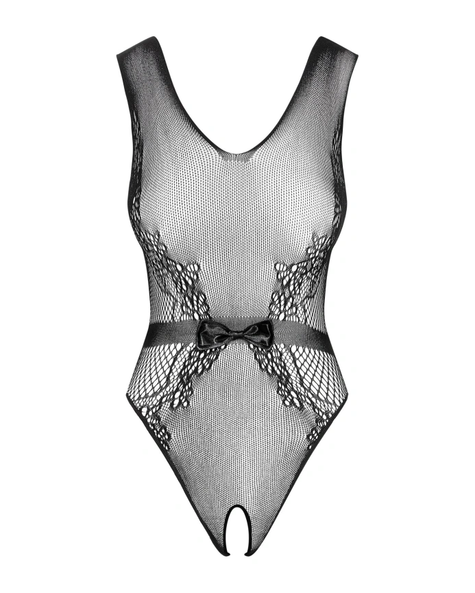Сетчатый бодистокинг с доступом Obsessive B115 teddy S/M/L, черный фото 5