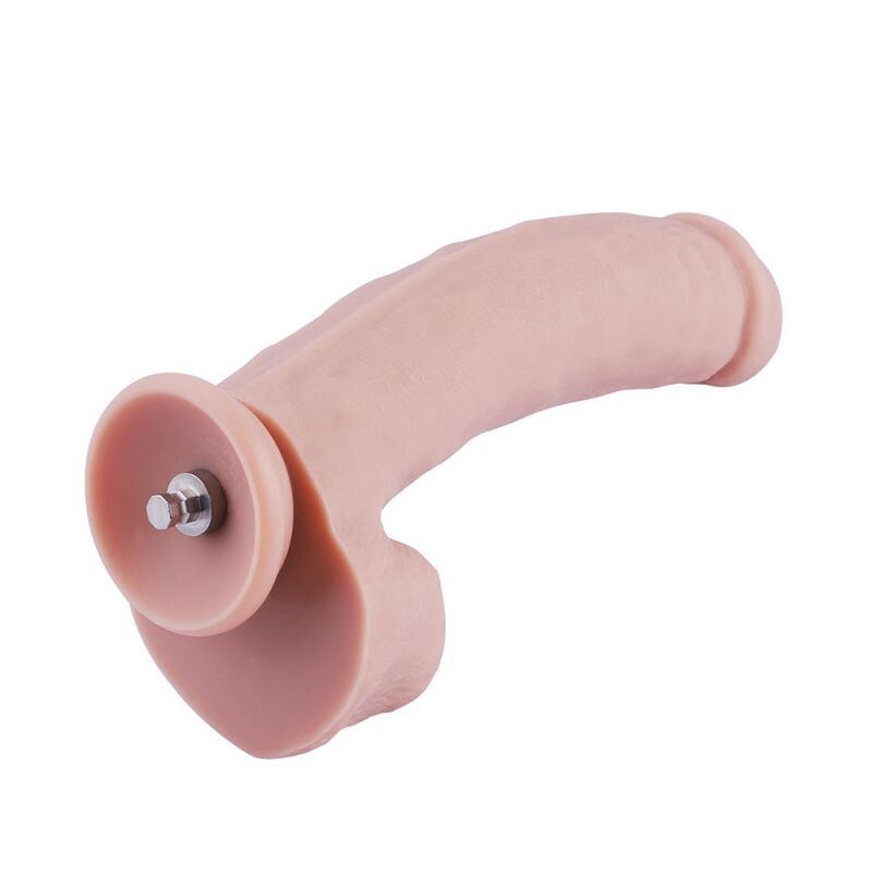 Силіконовий фалоімітатор для секс-машин Hismith 8.3″ Silicone Dildo, вигнутий, система KlicLok фото 1
