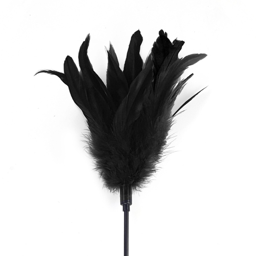Лоскітка з пером півня Art of Sex – Feather Paddle, чорна фото 2