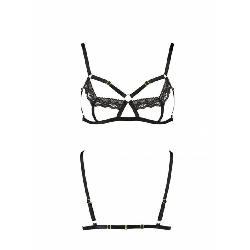 Бюстгальтер-стрепи з мереживом Passion Exclusive SOLON BRA XXL/XXXL, black фото 5