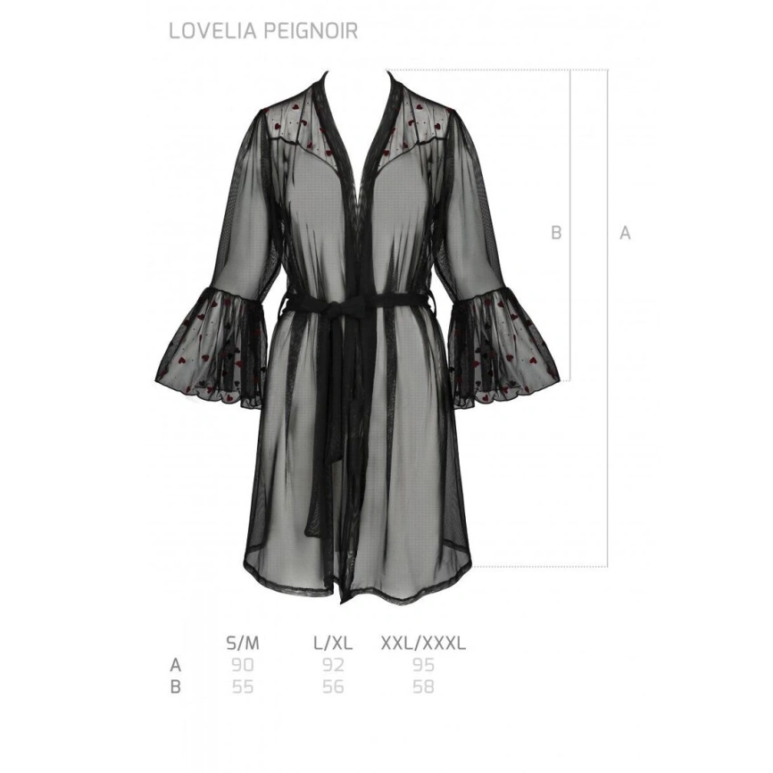 Воздушный пеньюар Passion LOVELIA PEIGNOIR XXL/XXXL, black фото 14