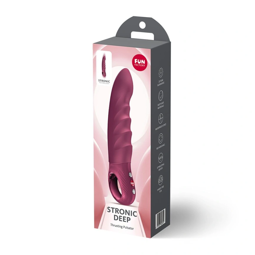 Пульсатор Fun Factory Stronic Deep, Wine Red, 8 режимов работы, перезаряжаемый фото 11