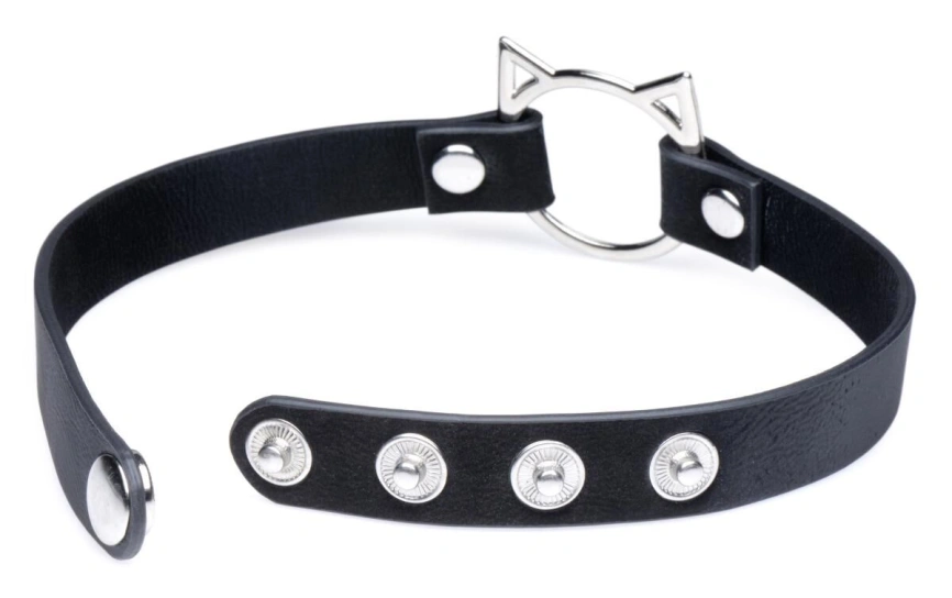 Чокер Master Series Kinky Kitty Ring Slim Choker - Black фото 2
