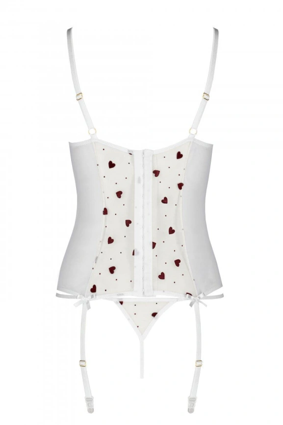 Корсет с подвязками, стринги Passion LOVELIA CORSET XXL/XXXL, white фото 6