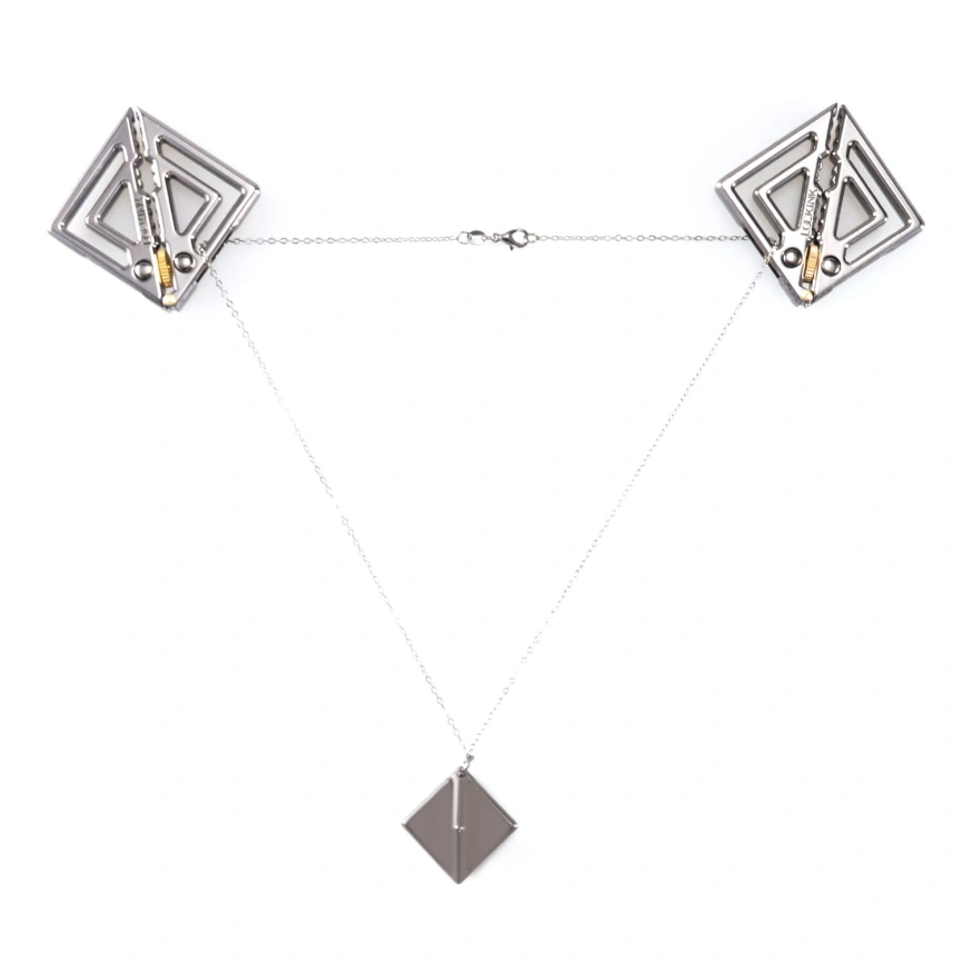 Зажимы для сосков с легкой подвеской LOCKINK Adjustable Nipple Clamps with Light Pendant, серебристые фото 1