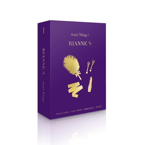 Романтичний подарунковий набір RIANNE S Ana's Trilogy Set I: помада-вібратор, затискачі, пов'язка фото 2