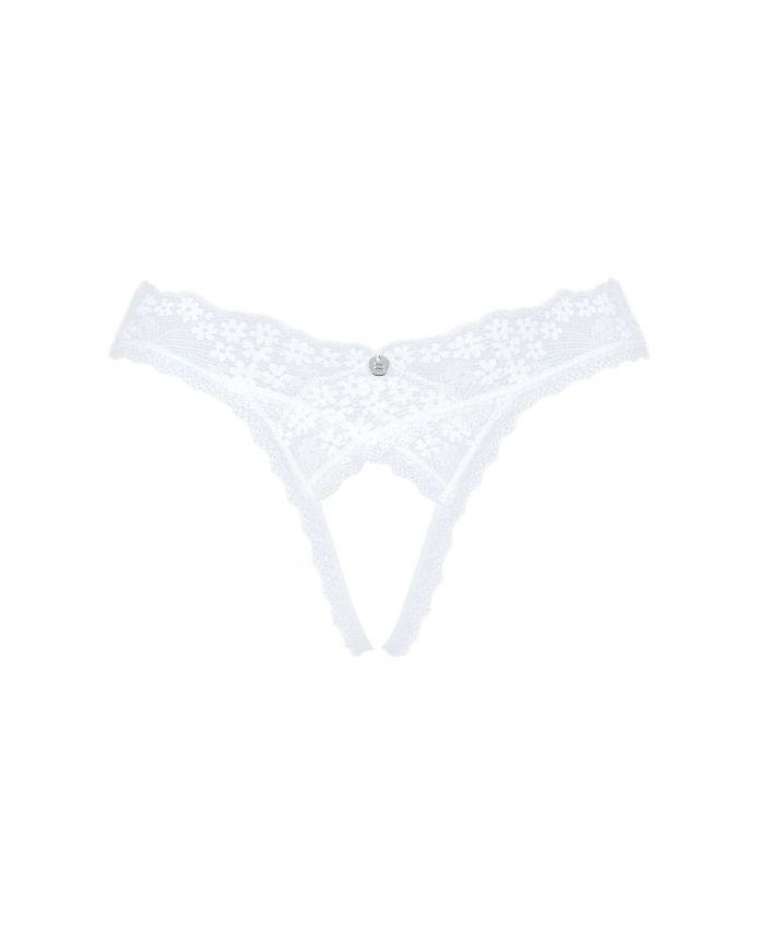 Кружевные танга Obsessive Heavenlly crotchless thong XS/S, с доступом фото 5
