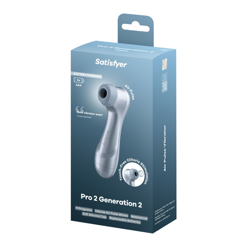 Вакуумний кліторальний стимулятор Satisfyer Pro 2 Generation 2 Battery Series Light Blue фото 6