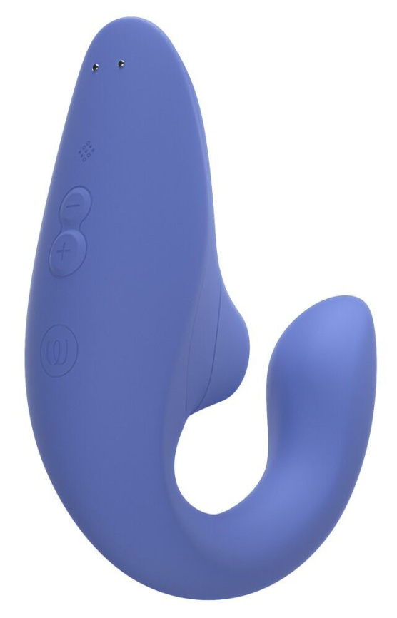 Вагінально-кліторальний стимулятор Womanizer Blend Vibrant Blue, вібрація + вакуум, 2 мотори фото 3