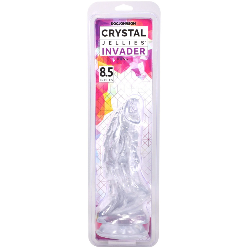 Фентезійний фалоімітатор Doc Johnson Crystal Jellies - Invader Dong 8.5 Inch - Clear фото 5