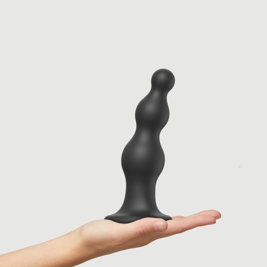 Насадка для страпона Strap-On-Me Dildo Plug Beads Black XL фото 2