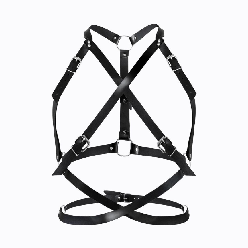 Портупея жіноча Art of Sex - Agnessa Leather harness, Чорний L-2XL фото 1