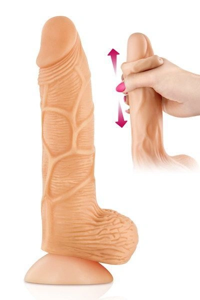 Фаллоимитатор с подвижной крайней плотью Real Body — Real Brad, диаметр 4 см, TPE фото 1