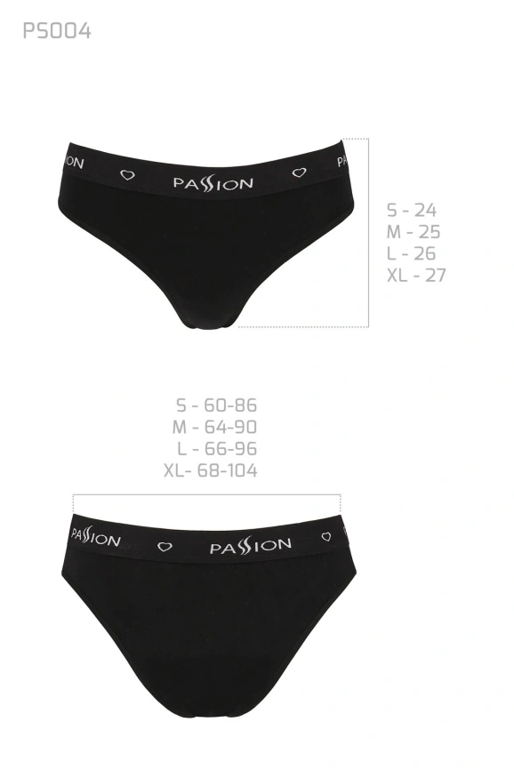 Трусики-слипы из хлопка с эластаном Passion PS004 PANTIES L, black фото 3