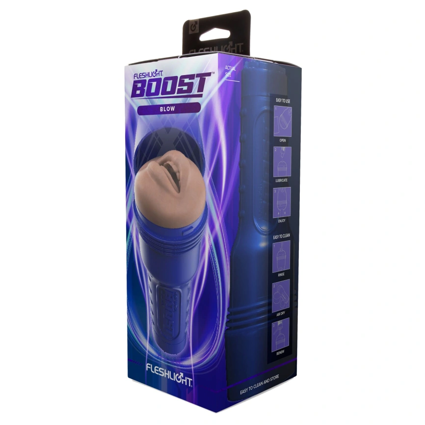 Мастурбатор-ротик Fleshlight Boost Blow Light Medium Flesh, плавающие кольца Turbo Tech фото 5