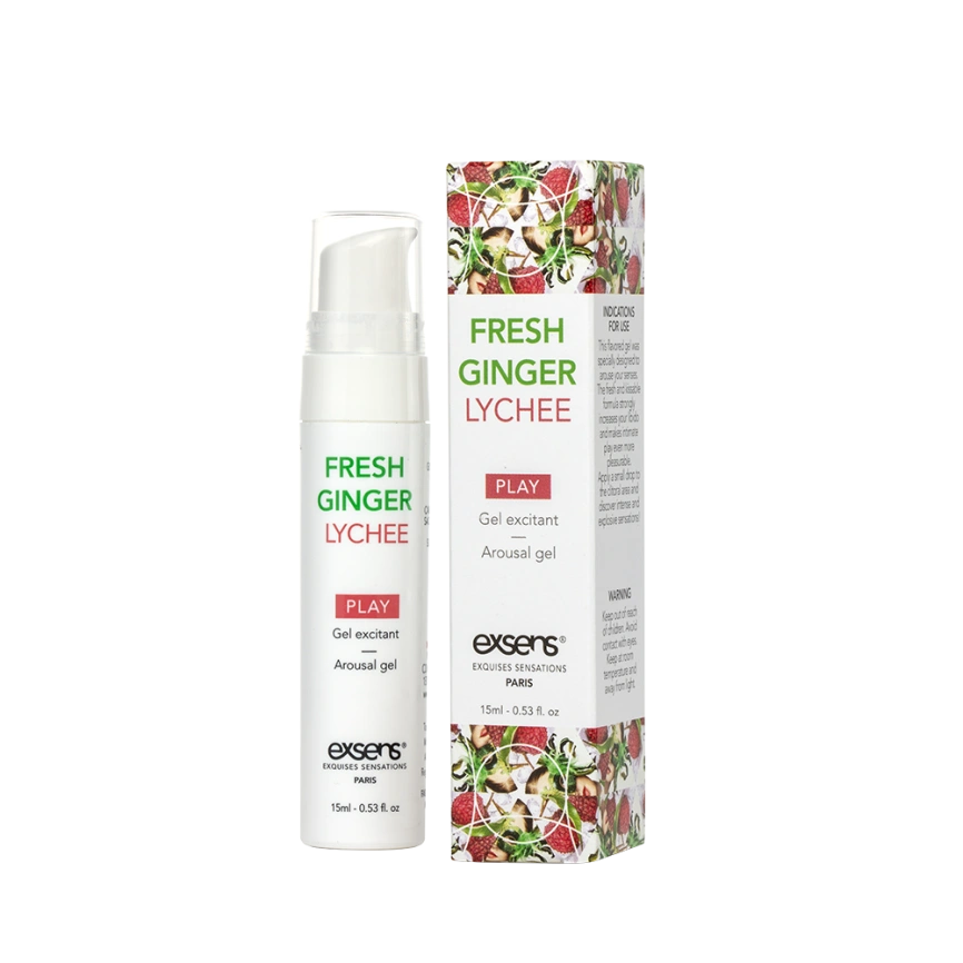 Стимулирующий гель EXSENS Kissable Fresh Ginger Litchi 15мл, можно для поцелуев, охлаждающий фото 1