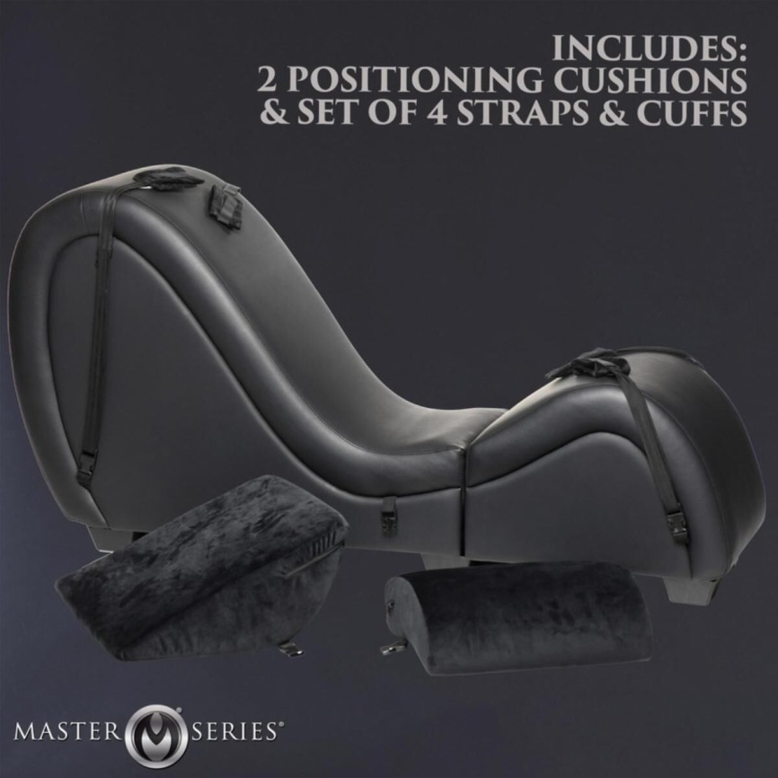 Секс-крісло з подушками Master Series Kinky Sex Lounge with Cushions - Black фото 10