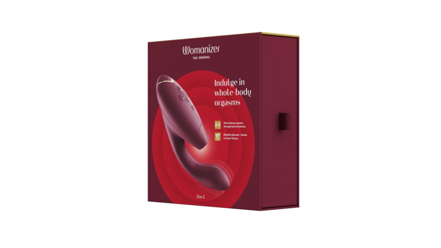 Подвійний вакуумний кліторальний стимулятор Womanizer Duo 2 - Bordeaux, незалежні мотори фото 9