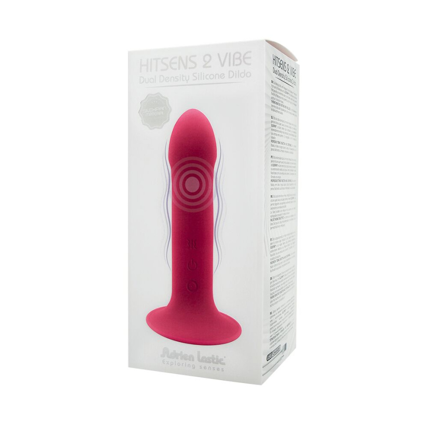 Двошаровий ділдо з вібрацією Adrien Lastic Hitsens 2 Pink, відмінно для страпона, макс діаметр 4 см, фото 6