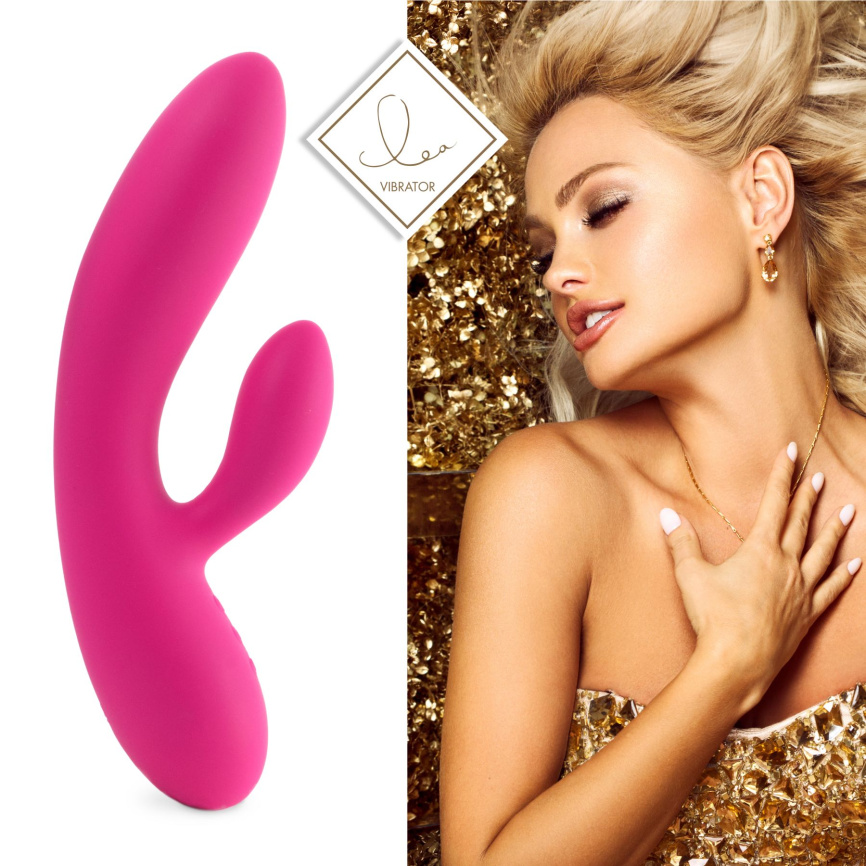 Гнучкий вібратор кролик з двома моторами FeelzToys Lea Rabbit Vibrator Rubine Red фото 2