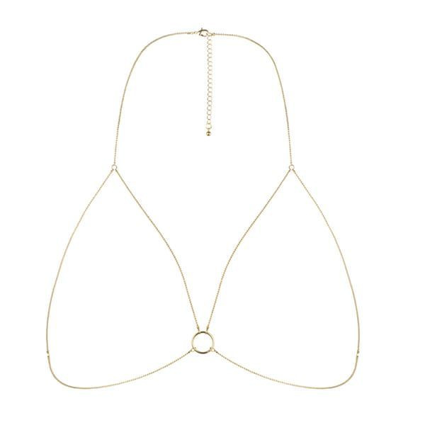 Ланцюжок портупея Bijoux Indiscrets Magnifique Bra Chain - Gold, прикраса на тіло фото 2