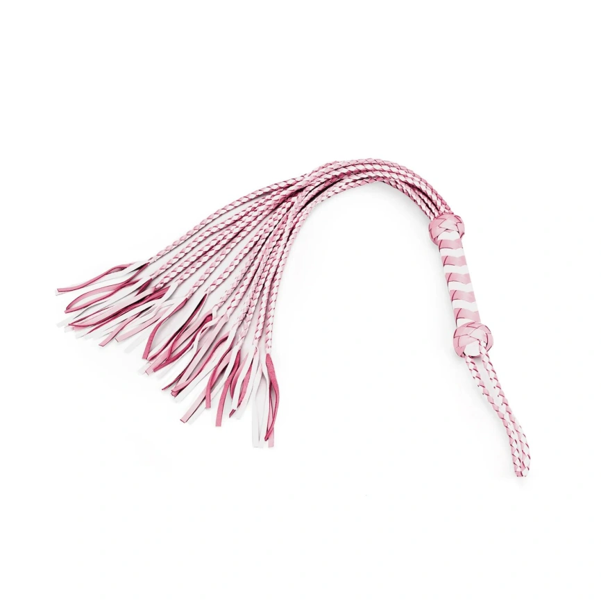 Флоггер Liebe Seele White & Pink Leather Whip фото 1