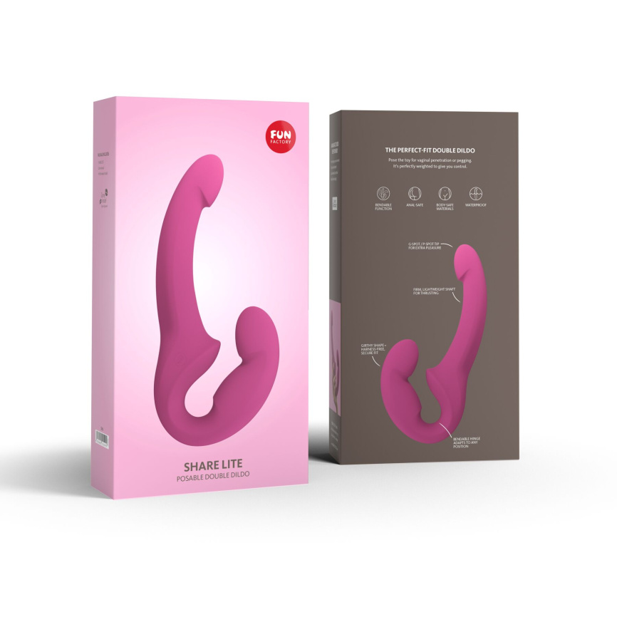 Безремінний страпон Fun Factory SHARE LITE blackberry, регульований, полегшена модель фото 7