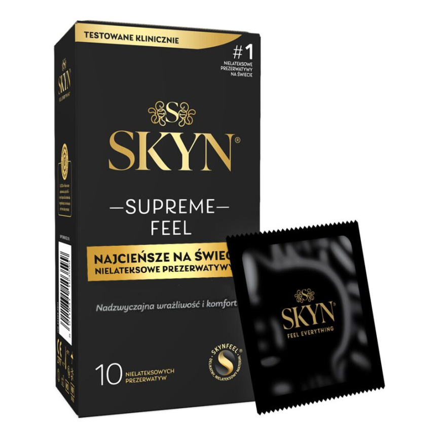 Ультратонкі безлатексні презервативи SKYN Supreme Feel 10 шт, 0,035 мм, природна текстура шкіри фото 2