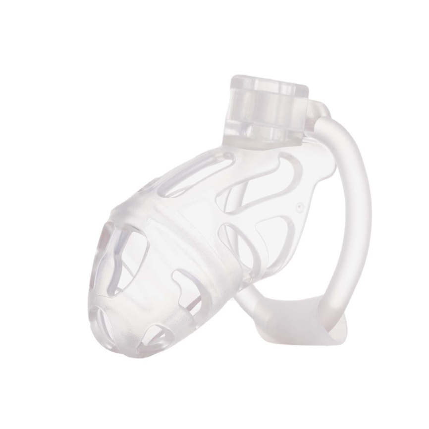 Клітка для пеніса LOCKINK SEVANDA Plastic Penis Chastity Cage, прозора, 3 кільця різних розмірів фото 1