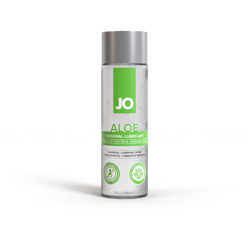 Змазка на водній основі JO H2O Organic Aloe (236 мл), зволожувальний та заспокійливий ефект фото 1