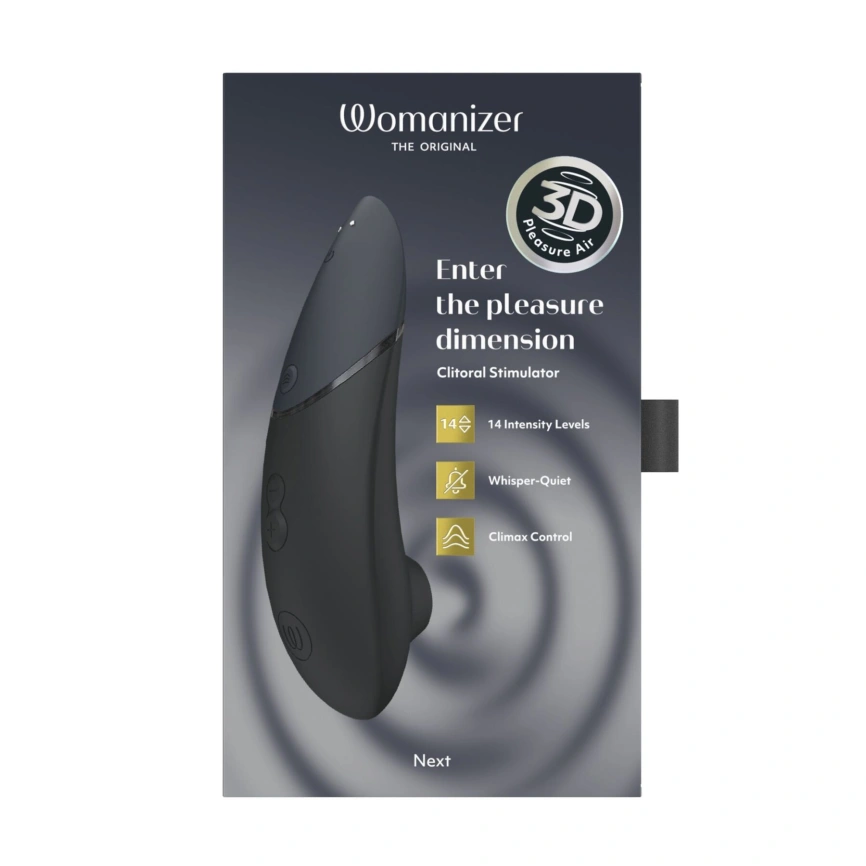 Вакуумный клиторальный стимулятор Womanizer Next Black, 3D Pleasure Air, 14 уровней интенсивности фото 9