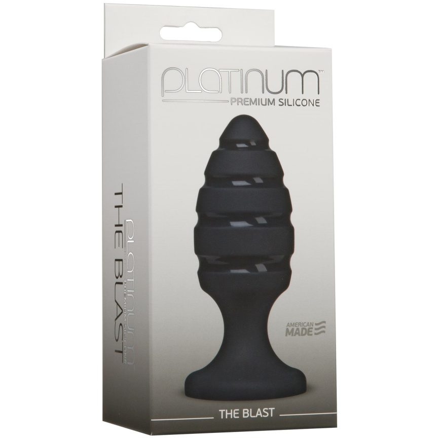Анальний плаг зі спіральним каналом Doc Johnson Platinum Premium Silicone — The Blast — Black фото 2