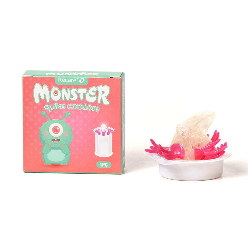 Насадка на член Recare Turquoise Monster Spike Condom (презерватив з вусиками) фото 1