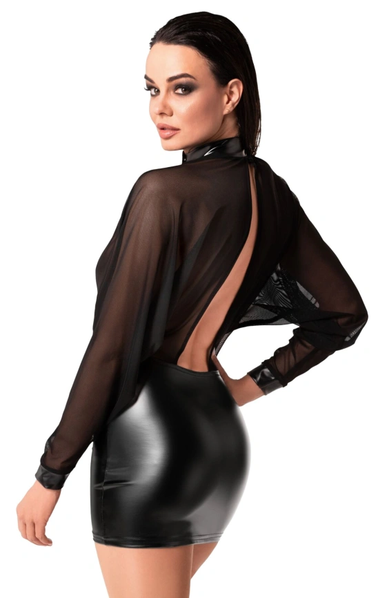 Платье Noir Handmade F348 Powerwetlook and tulle dress - L фото 3