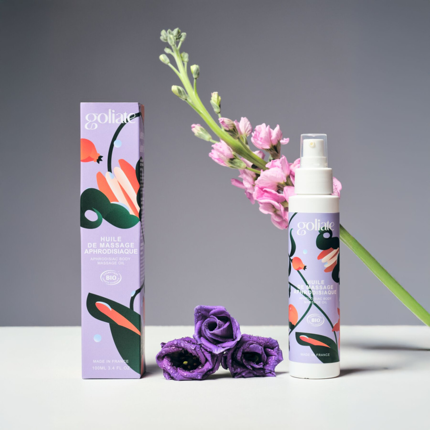 Масажна олія Goliate Huile De Massage Aphrodisiaque 100 мл, органічна, зігрівальний ефект фото 7