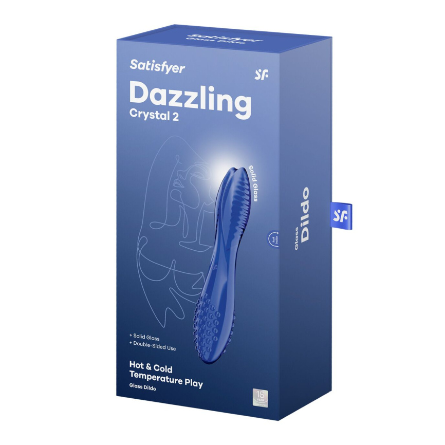 Двосторонній скляний дилдо Satisfyer Dazzling Crystal 2 Blue фото 5