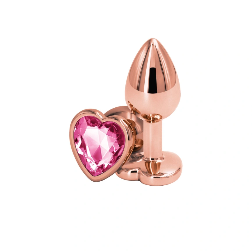Анальная пробка NS Novelties Rear Assets - Rose Gold Heart - Small - Pink фото 1