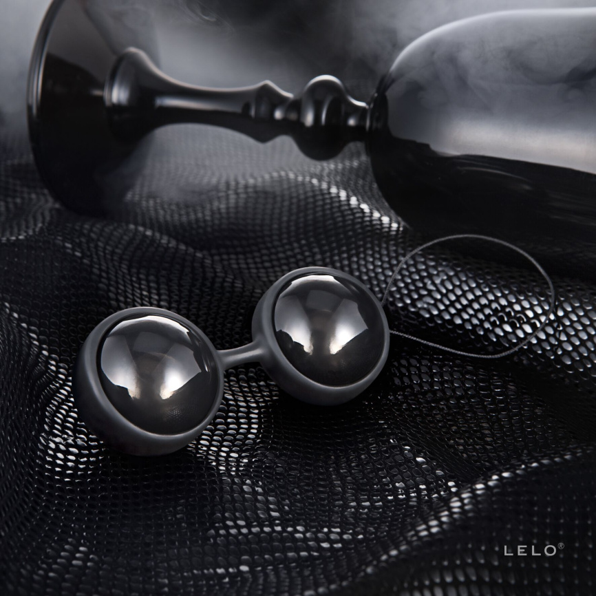 Вагінальні кульки LELO Luna Beads Noir Black, зміщений центр ваги, діаметр 2,9 см, 2х37 г фото 5