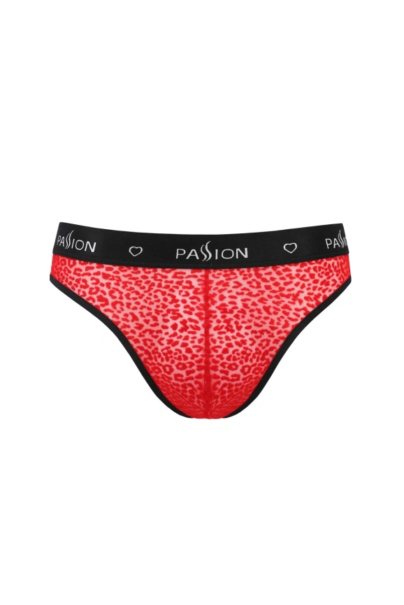 Мужские полупрозрачные трусы Passion 031 SLIP MIKE S/M Red, под леопард фото 3