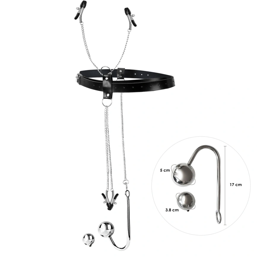 Бондажный набор с металлическим анальным крюком №4 Art of Sex Blanca Bondage set with anal hook №4 фото 1
