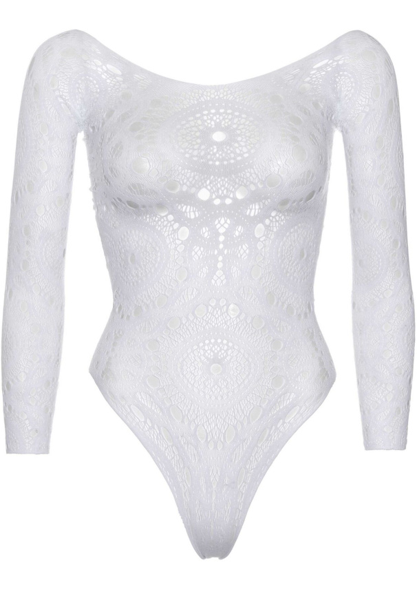 Еротичне боді-бодістокінг Leg Avenue Snap crotch thong back teddy White S/M фото 3