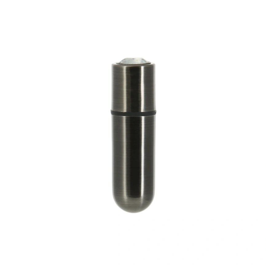 Вибропуля PowerBullet First-Class Bullet 2.5″ with Key Chain Pouch, Gun Metal, 9 режимов вибрации фото 1