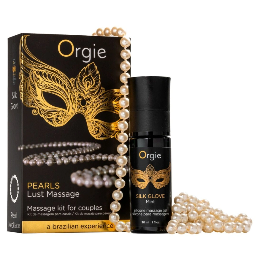 Набор для жемчужного массажа Orgie – Pearls Lust Massage (30 мл), силиконовый гель, ожерелье фото 1