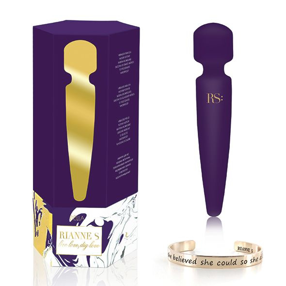 Вібромасажер Rianne S: Bella Mini Wand Purple, 10 режимів, медичний силікон, подарункове паковання фото 6
