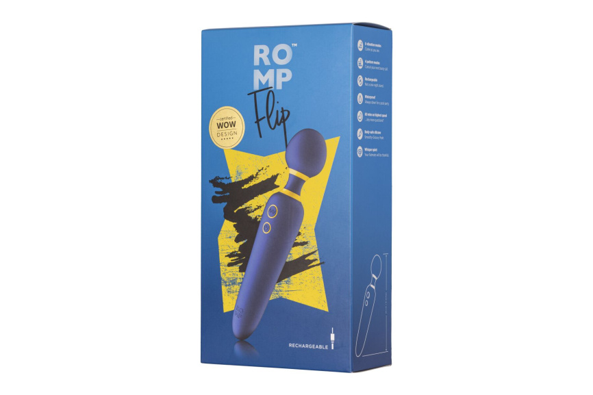 Вібромасажер Romp Flip, гнучка головка, 4 режими потужних вібрації, 6 інтенсивностей	 фото 7
