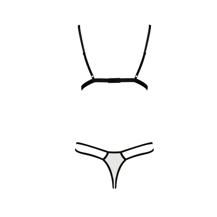Комплект білизни Passion ORIHIME SET XXL/XXXL, white, стрепи, ліф і трусики фото 4