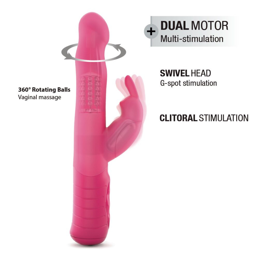Вібратор-кролик Dorcel Baby Rabbit Magenta 2.0 з перлинним масажем і головкою, що обертається фото 3