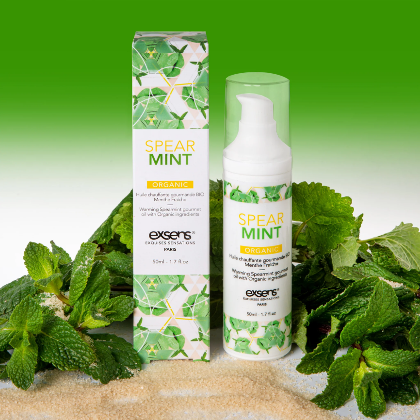 Масажна олія EXSENS Organic Spear Mint 50мл розігрівальна, без цукру, без парабенів, їстівна фото 5