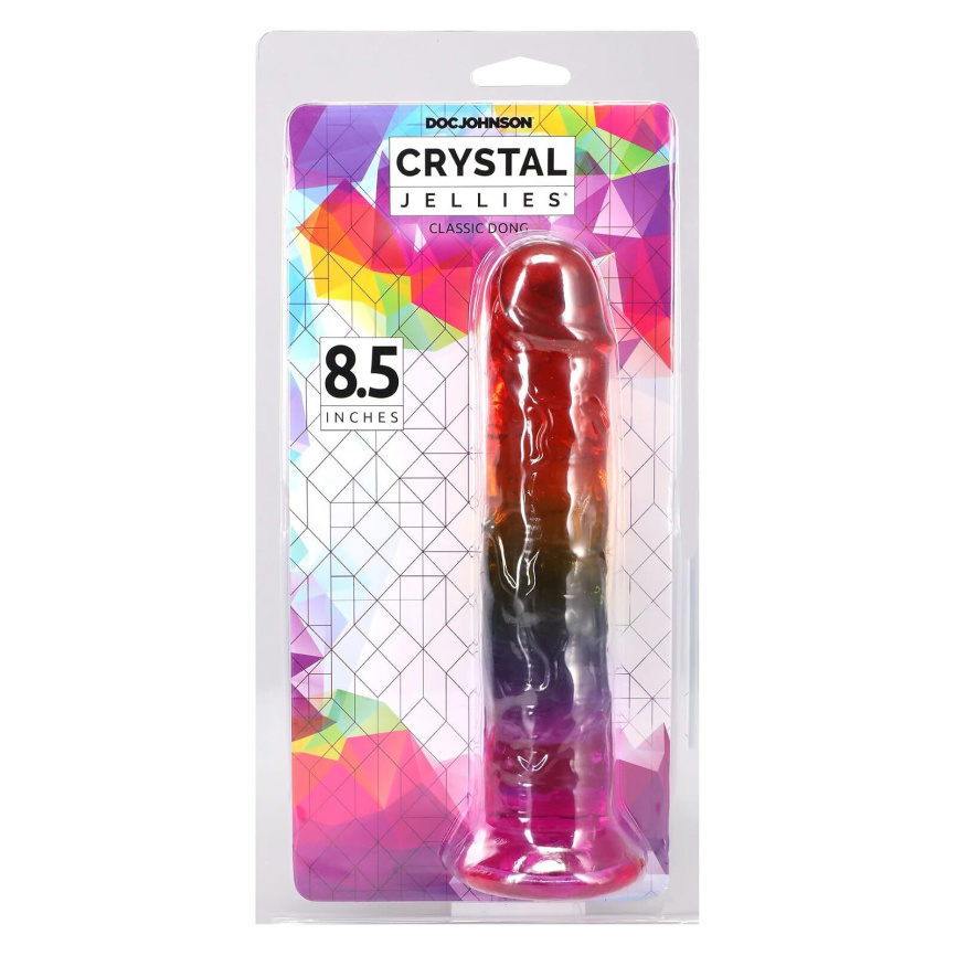 Дилдо Doc Johnson Crystal Jellies - 8.5 Inch Сlassic Dong - Rainbow фото 5